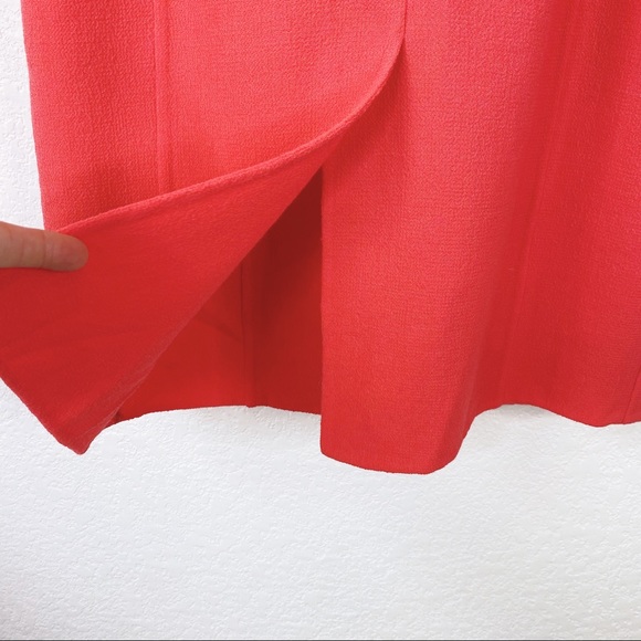 Oscar De La Renta Muted Red 100% Wool Sheath Dress - Picture 9 of 10